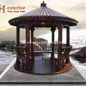 Chòi gỗ thông dầu tròn 1 mái