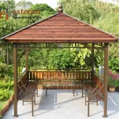 Chòi sân vườn vuông mái Nhật bằng gỗ