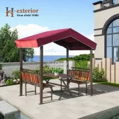 Chòi bằng kẽm hình chữ nhật mái phủ bạt