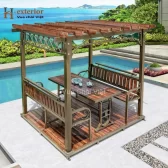 Chòi bằng kẽm mái gỗ kèm bạt